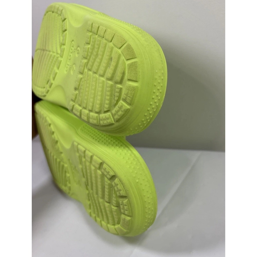 Crocs Classic Slide Sandals Neon Lime Green Womens 9 Mens 7 Slip On Shoe Comfort - Picture 10 of 11